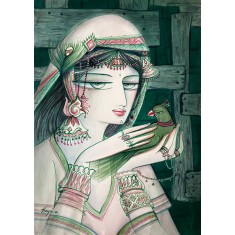 Hajra Mansoor, 15 x 22 inch, Water color on Paper, Figurative Painting, AC-HM-062 Hajra Mansoor, 15 x 22 inch, Water color on Paper, Figurative Painting, AC-HM-062